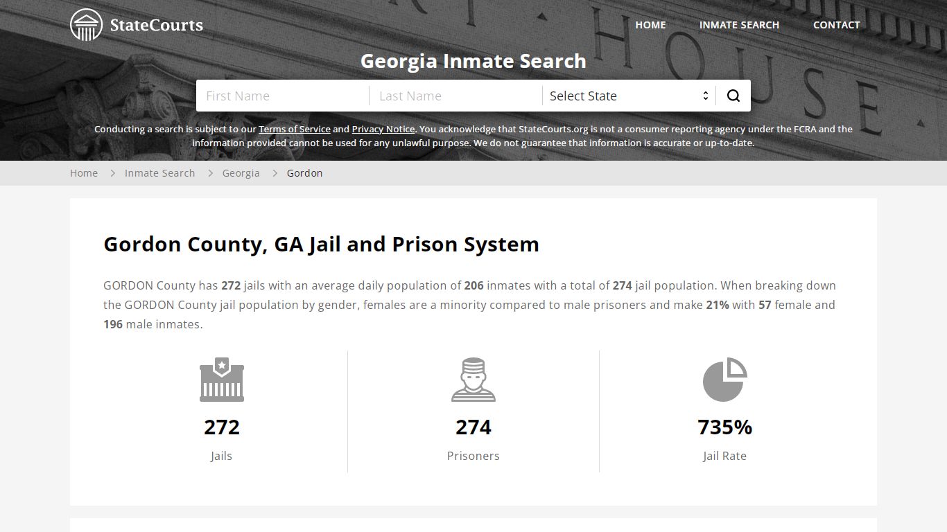 Gordon County, GA Inmate Search - StateCourts